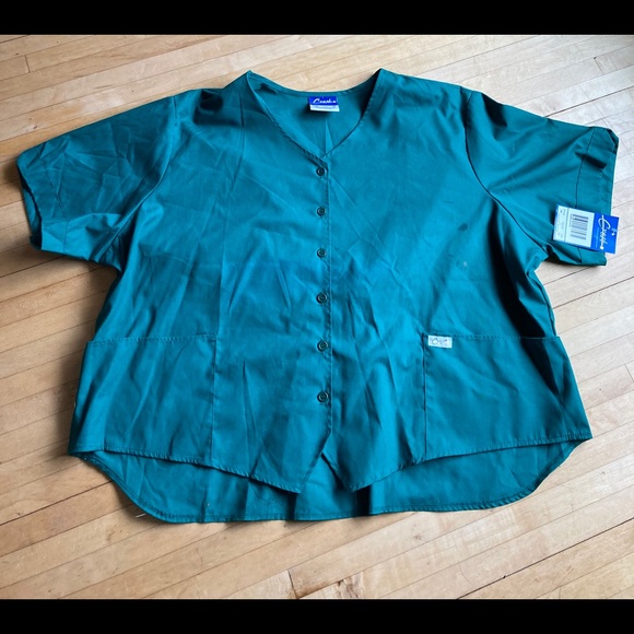 hunter green scrub top